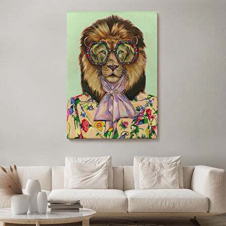 Tüketim Bağımlısı Sosyetik Kaplan Duvar Tablosu-6162