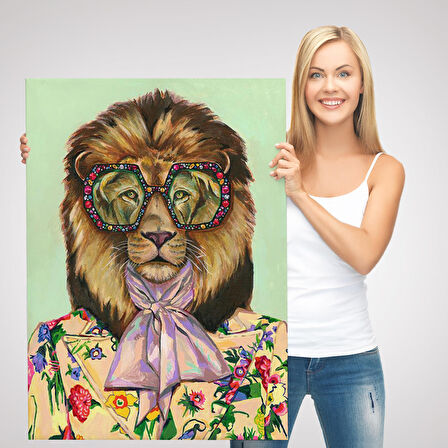 Tüketim Bağımlısı Sosyetik Kaplan Duvar Tablosu-6162