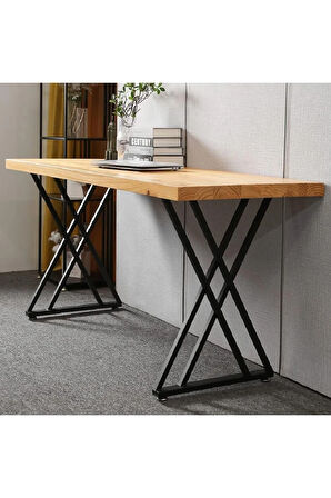 Metal Masa Yemek Masası Çalışma Masası Ayağı Siyah Renk 2 Adet Ayak 72 Cm Mobilya Ayağı