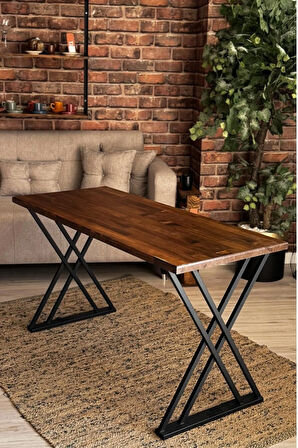 Metal Masa Yemek Masası Çalışma Masası Ayağı Siyah Renk 2 Adet Ayak 72 Cm Mobilya Ayağı