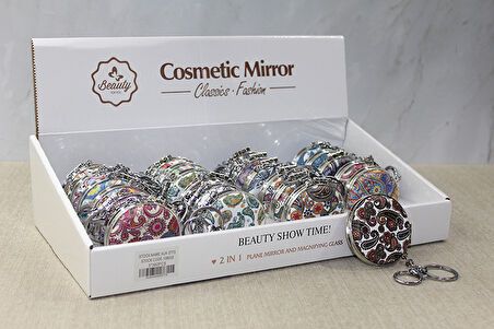 Taşlı El Aynası Anahtarlık Model 8