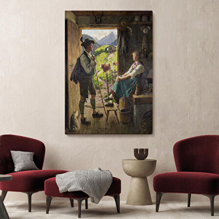 İsviçre Alplerindeki Aşıklar Dekoratif Duvar Tablosu-6164