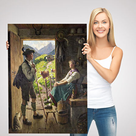 İsviçre Alplerindeki Aşıklar Dekoratif Duvar Tablosu-6164