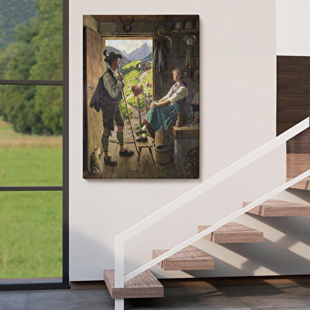 İsviçre Alplerindeki Aşıklar Dekoratif Duvar Tablosu-6164