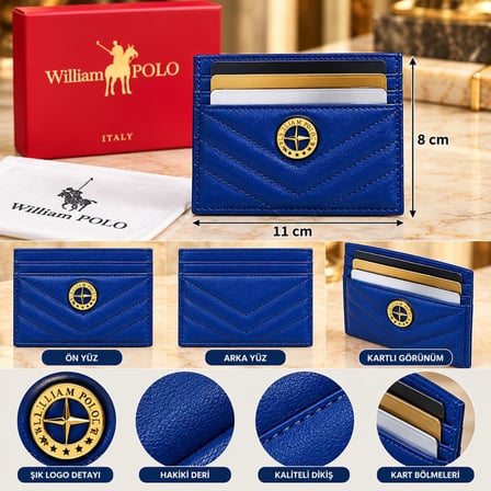 WİLLİAMPOLO Anka Hakiki Deri Unisex Kartlık-İnce Tasarım 