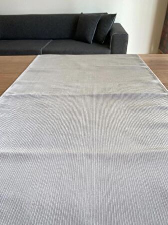 Silver Stripe Runner Gümüş 45x170 cm