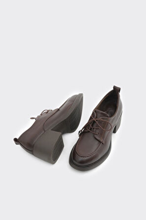 Hakiki Deri Kısa Topuklu Casual Kadın Ayakkabı