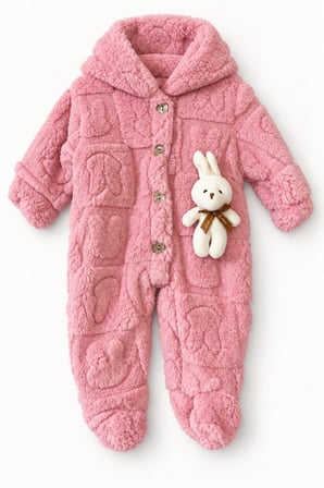  Kız Erkek Bebek Tavşan ve Ayı Oyuncaklı Peluş Tulum TLM0301