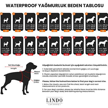 Lindo Dogs Aqua İçi Fileli Su Geçirmez Köpek Yağmurluğu Mavi Beden 5