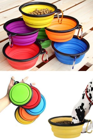 Roichil® Katlanabilir Kedi Köpek Mama ve Su Kabı Köpek Oyuncağı
