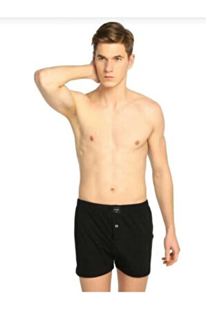 Erkek Füme Penye Düğmeli Boxer