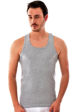 ? Erkek Gri Sporcu Rambo Pamuklu Atlet 6'lı Paket 0118