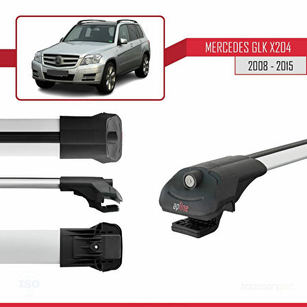 Mercedes GLK Class (X204) 2008-2015 Arası ile Uyumlu ACE-1 Ara Atkı Tavan Barı Gri 2 Adet