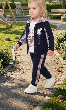 Hassas Ciltlere Özel Antialerjik & Kaşındırmayan Yumuşak Dokulu 3’Lü Bebek Kombin Seti (Ceket, Body/Tişört, Pantolon)