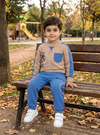 Minik Kaşifler İçin Ekstra Sıcak Tutan Şardonlu Pamuklu İkili Takım (2-5 Yaş)