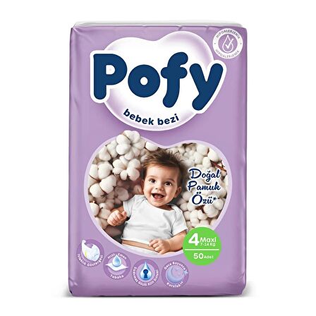 Pofy Maxi 4 Numara Bebek Bezi 7-14 kg 50 Adet