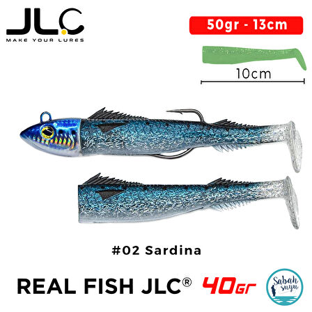 JLC Real Fish 40 Combo Set 50gr 13cm #02 Sardina (2+1) Silikon Balık