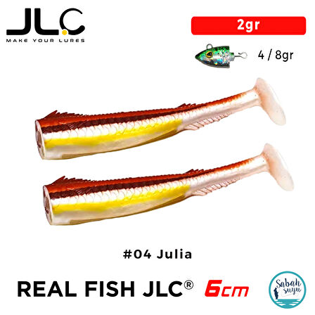 JLC Real Fish 6cm 2gr #04 Julia Silikon Kuyruk (2 Adet)