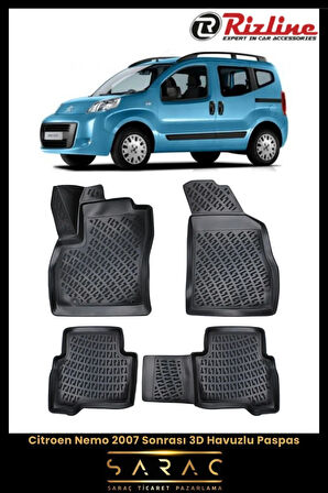 Rizline Citroen Nemo 2016 Model 3D Havuzlu Paspas