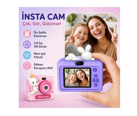 Dijital Çocuk Fotoğraf Makinesi  0790 ( MAVİ )
