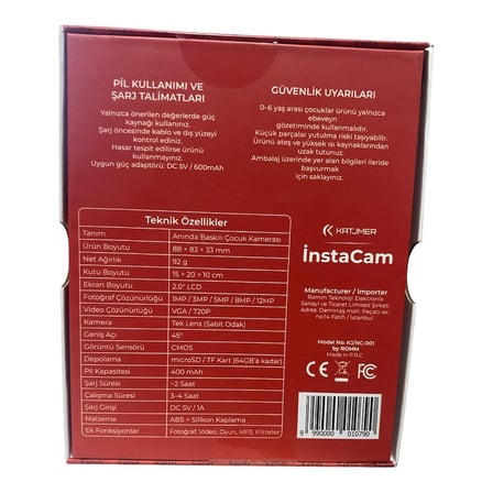 Dijital Çocuk Fotoğraf Makinesi  0790 ( MAVİ )