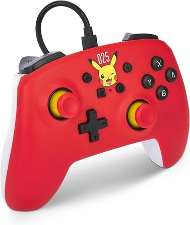 Nintendo Switch Oyun Kolu Kablolu Lisanslı Laughing Pikachu Pokemon 025 PowerA oled, switch 2