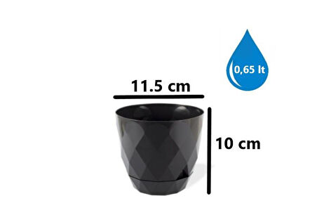 Omnipazar KRS-451 Yakamoz Tabaklı Plastik Saksı Takımı 0.65 Litre No 1