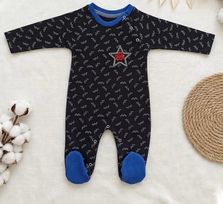 %100 Pamuklu Anti-Alerjik Star Baby Çıtçıtlı Erkek Bebek Tulumu (0-9 Ay Kesintisiz Konfor)