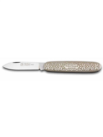 Sürbisa Krom İşlemeli Çakı Bıçağı (Tek Bıçaklı) 61801 6.5 cm