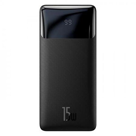 Baseus 15 W 30000 mAh Hızlı Şarj Powerbank Siyah 