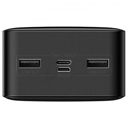 Baseus 15 W 30000 mAh Hızlı Şarj Powerbank Siyah 