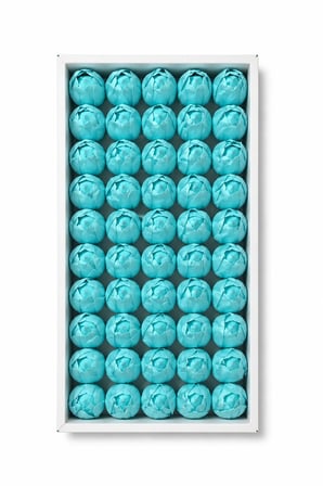 Turkuaz Kokulu Yapay Kafa Çiçekler 4,5 cm - 50'li Paket