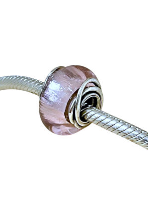 Dairesel Pembe Murano Charm