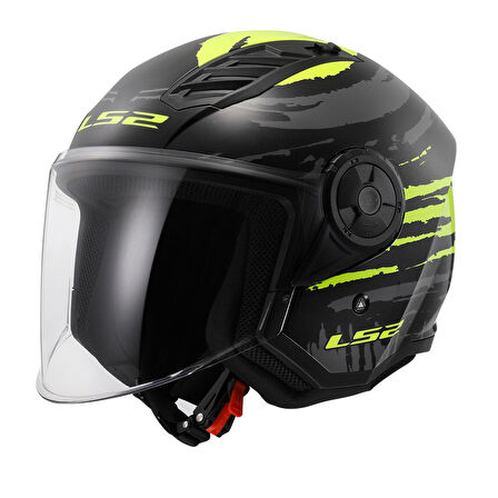 LS2 AIRFLOW 2 BRUSH SİYAH-NEON SARI YARIM KASK