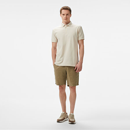 Nautica Erkek Bej Classic Fit Polo Yaka T-Shirt