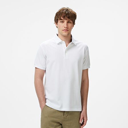 Nautica Erkek Beyaz Classic Fit Polo Yaka T-Shirt
