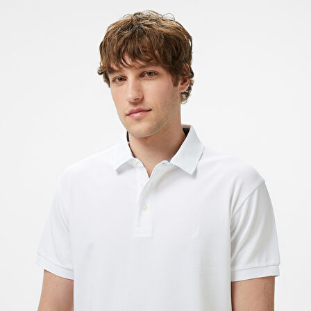 Nautica Erkek Beyaz Classic Fit Polo Yaka T-Shirt