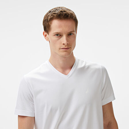 Nautica Erkek Beyaz Regular Fit T-Shirt