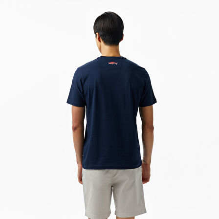 Nautica Erkek Lacivert Regular Fit Baskılı T-Shirt