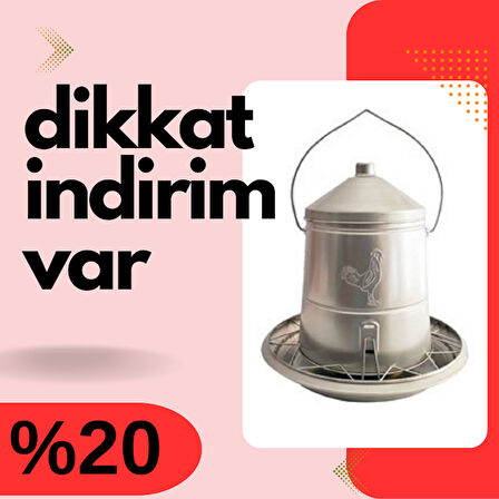 TavPet Metal Tavuk Yemlığı Yem Akış Ayarlı 7,8 Kg Askılı Üstten Dolum