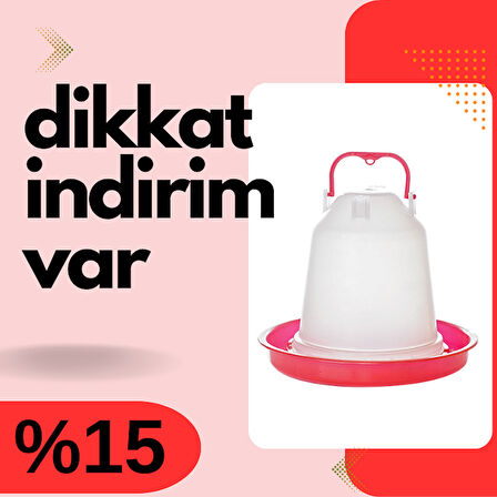 TavPet Şeffaf Plastik Tavuk Suluğu Alttan Dolum 3 Lt Askılı