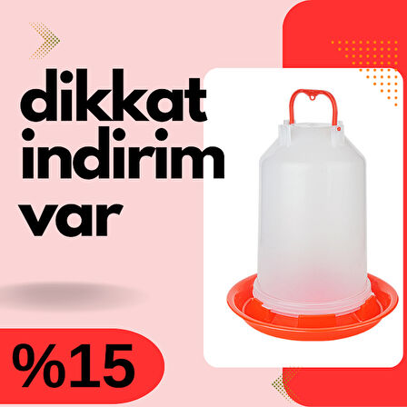 TavPet Şeffaf Plastik Tavuk Suluğu Alttan Dolum 5 Lt Askılı