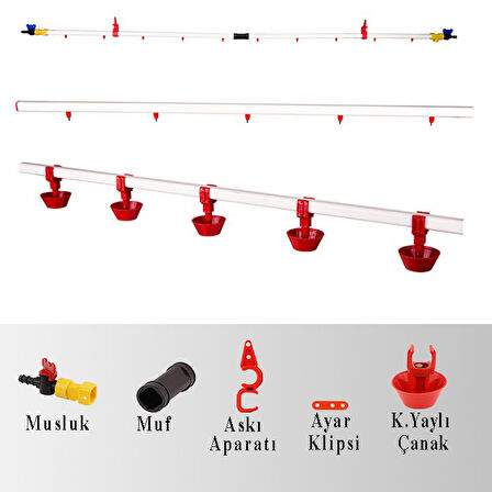 TavPet Nipel Suluk Sistemi 30 Metre Hat Yaylı Çanaklı