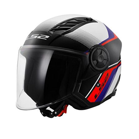 LS2 Airflow 2 Rush Beyaz-Mavi-Kırmızı Yarım Kask