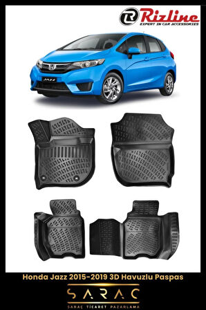 Rizline Honda Jazz 2017 Model 3D Havuzlu Paspas