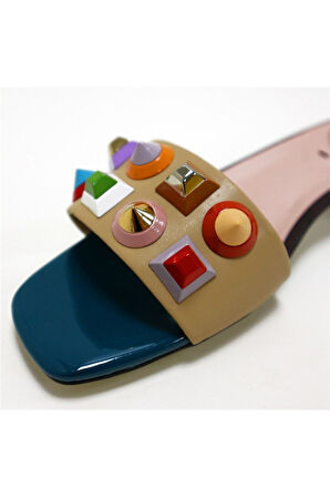 Taş Detaylı Kadın Terlik Fendi 8R6507-86