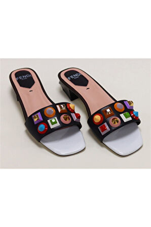 Taş Detaylı Kadın Terlik Fendi 8R6507-86