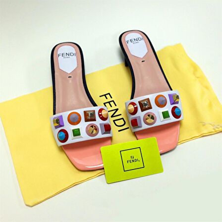 Fendi  Taş Detaylı Kadın Terlik 8R6507-86