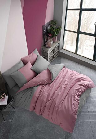 Hobby Çift Kişilik Poplin Nevresim Diamond Gülkurusu