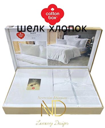 Cotton Box Silky İpek Çift Kişilik Nevresim Takımı Beyaz